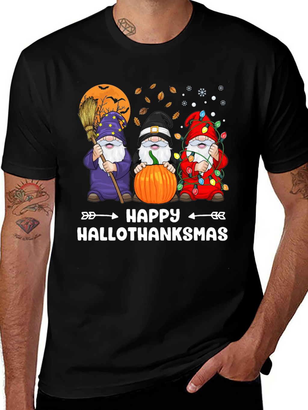 Happy Hallothanksmas Gnome Graphic Tee