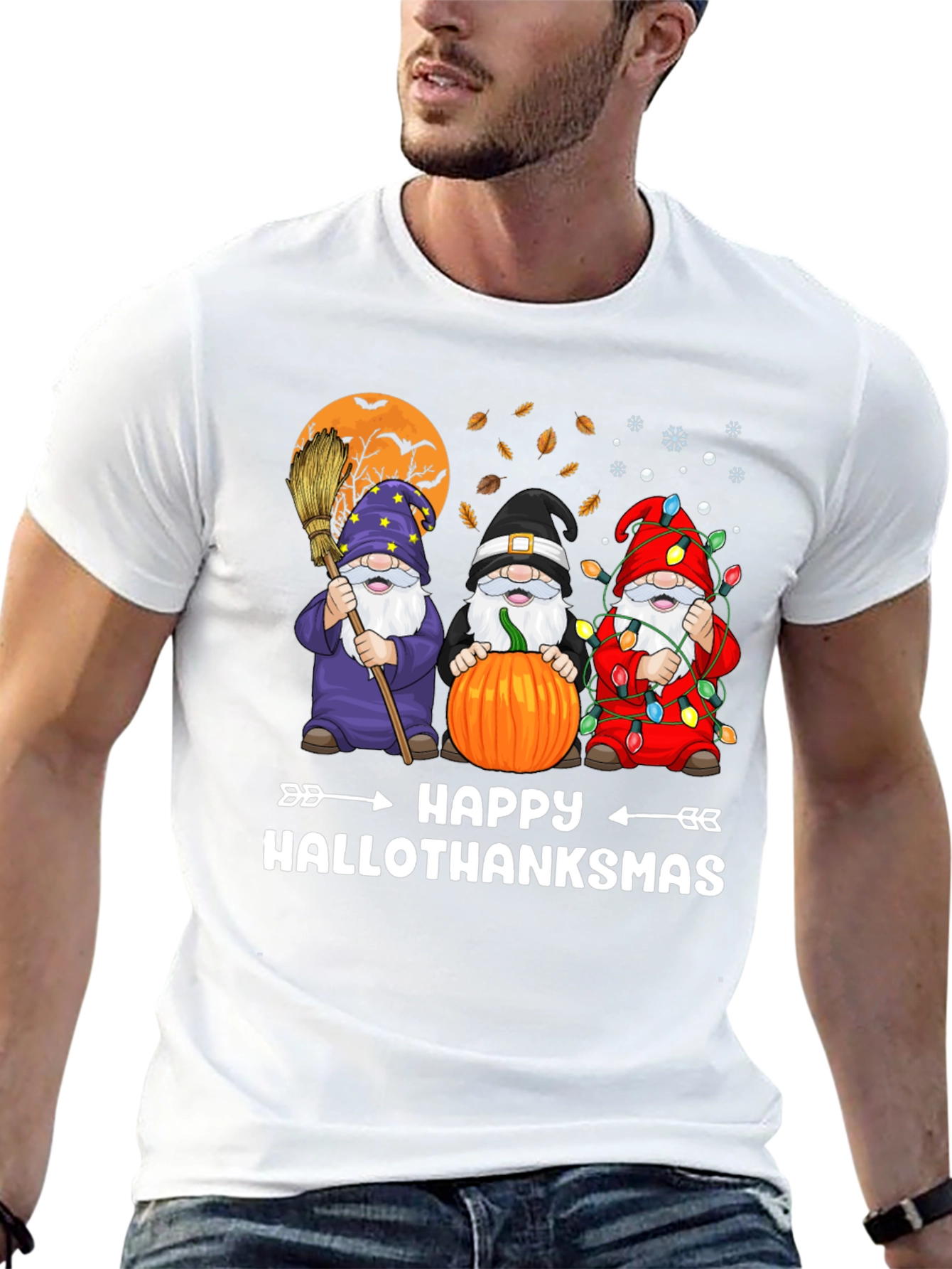 Happy Hallothanksmas Gnome Graphic Tee