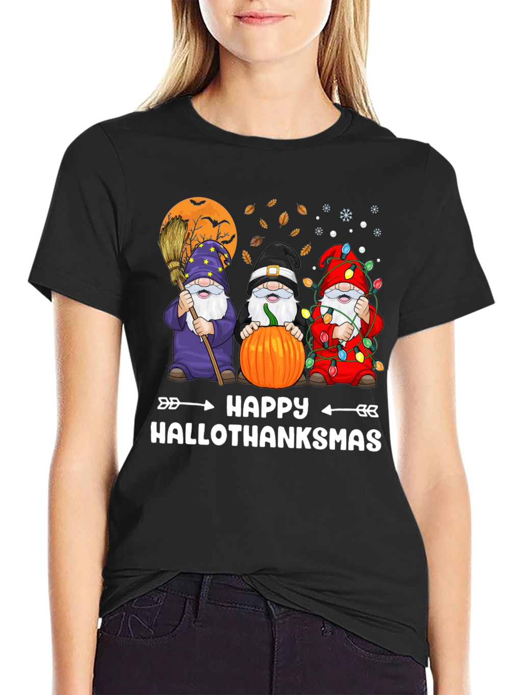 Happy Hallothanksmas Gnome Graphic Tee