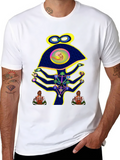 Unique Graphic Print Mens Black T-Shirt