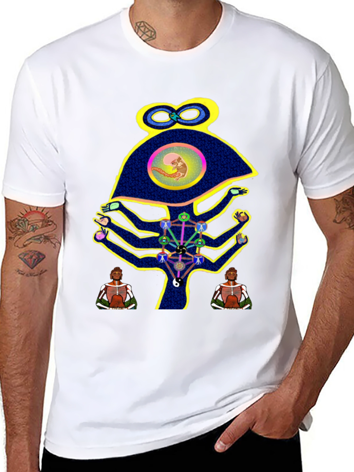 Unique Graphic Print Mens Black T-Shirt