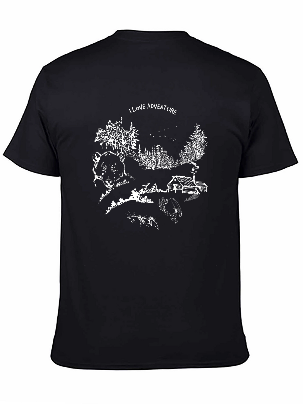 Adventure Graphic Tee - Black Cotton T-Shirt