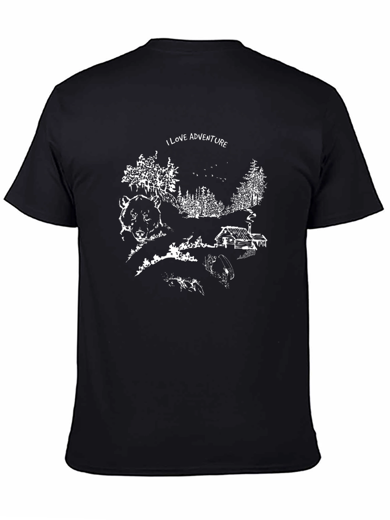 Adventure Graphic Tee - Black Cotton T-Shirt