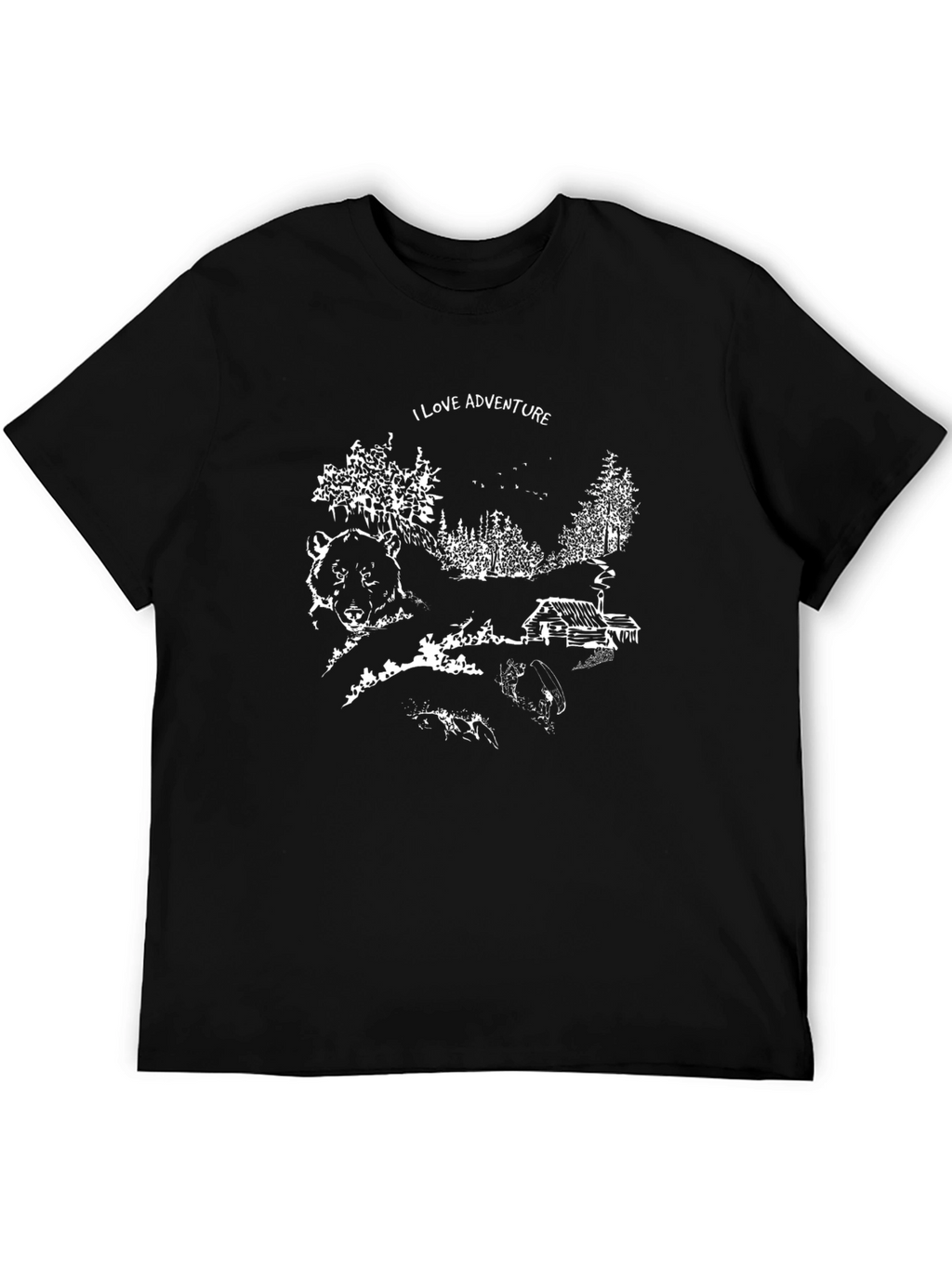 Adventure Graphic Tee - Black Cotton T-Shirt