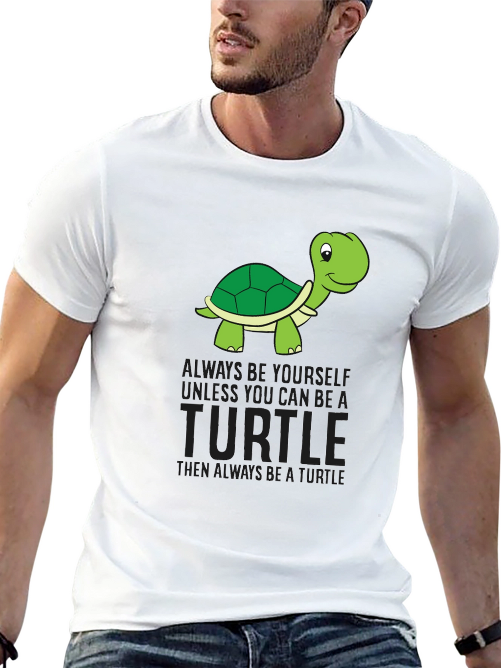 Funny Turtle Graphic Black T-Shirt