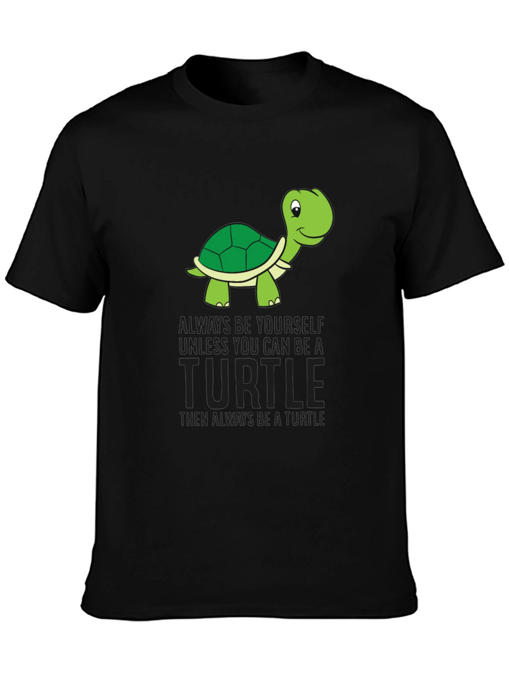 Funny Turtle Graphic Black T-Shirt