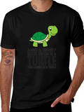 Funny Turtle Graphic Black T-Shirt