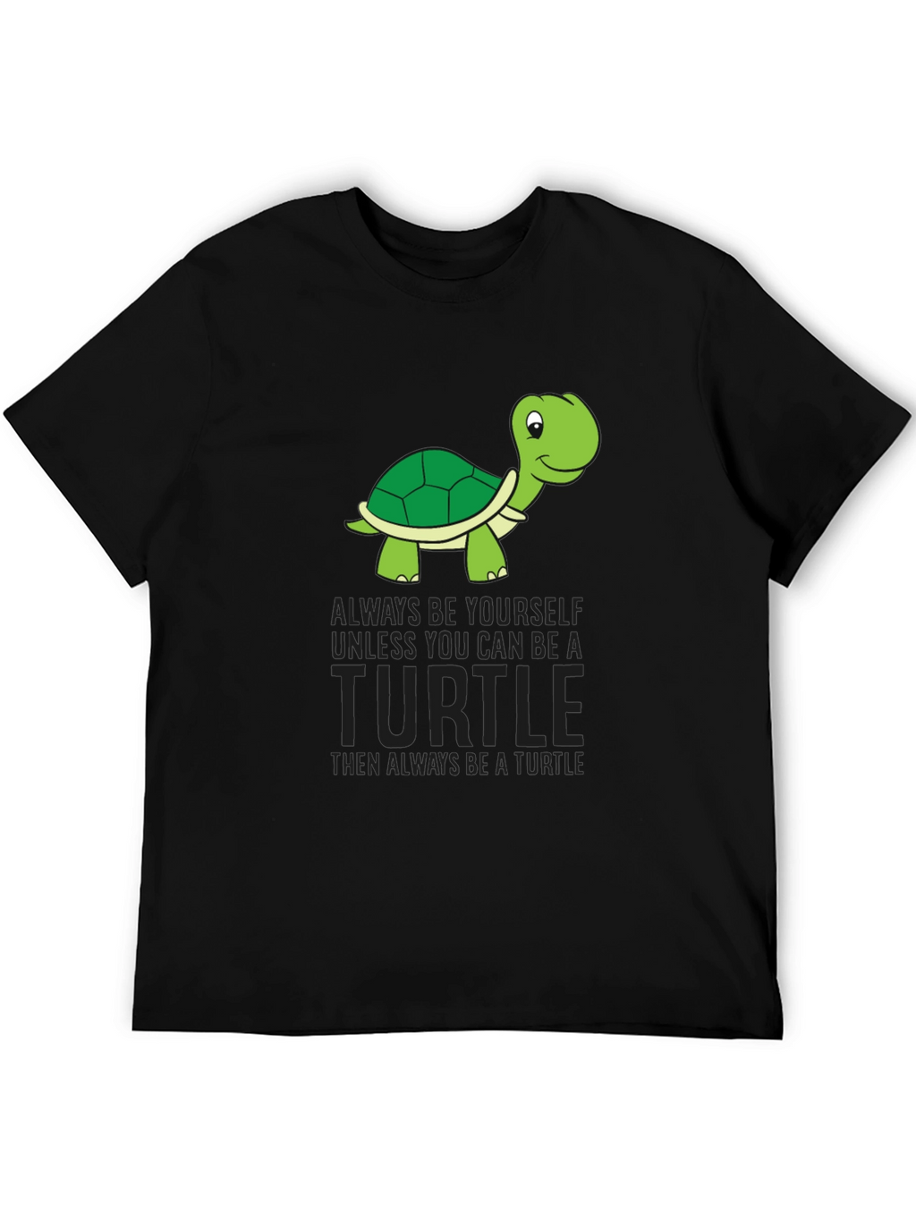 Funny Turtle Graphic Black T-Shirt