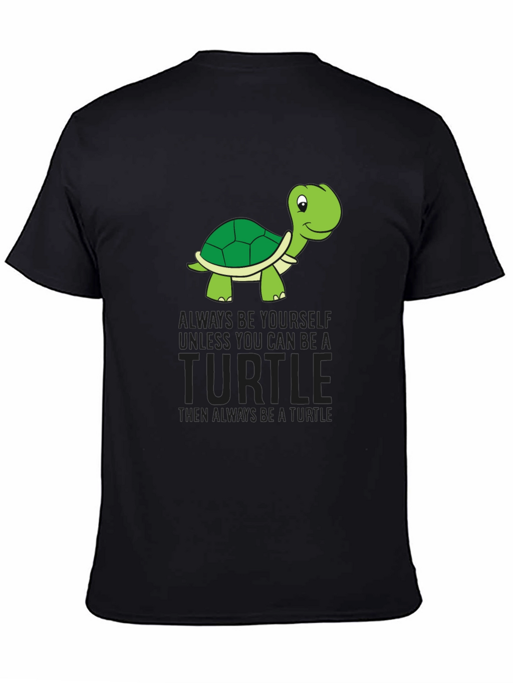 Funny Turtle Graphic Black T-Shirt
