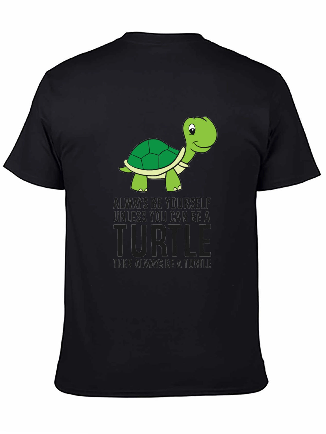 Funny Turtle Graphic Black T-Shirt