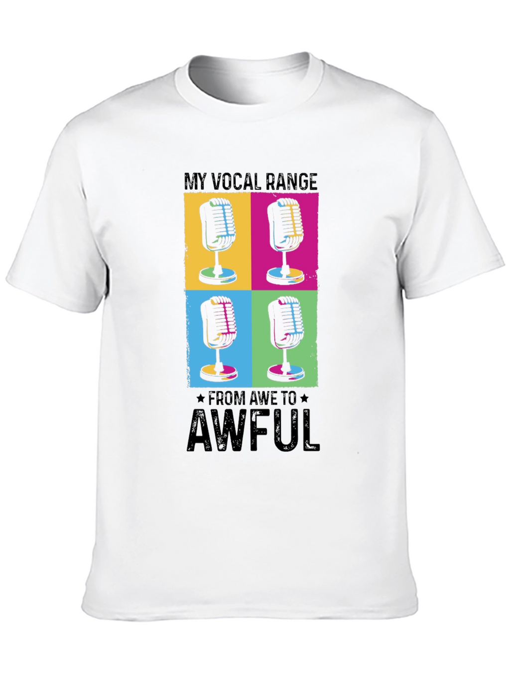 Vocal Range Funny Microphone Graphic T-Shirt