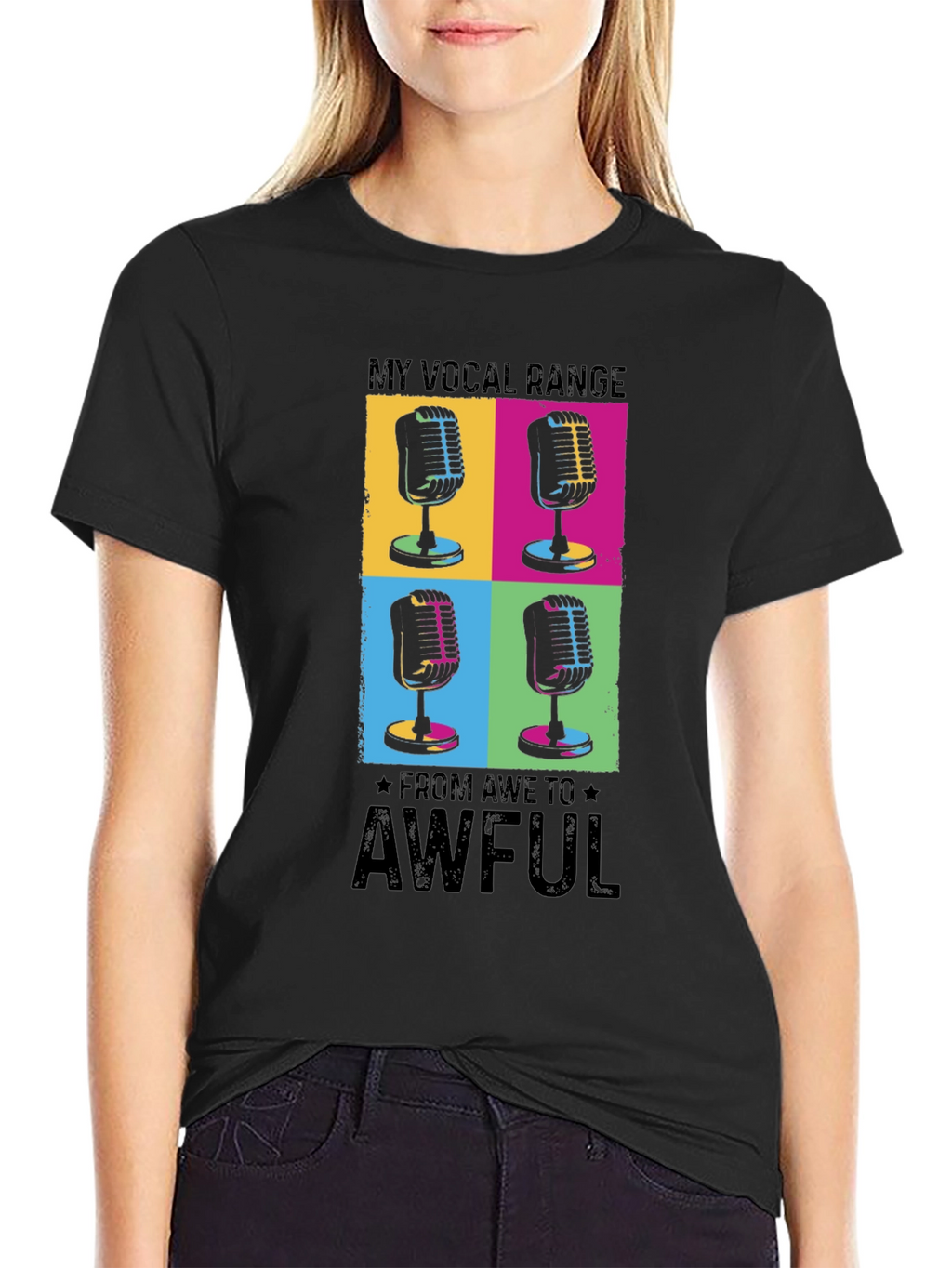 Vocal Range Funny Microphone Graphic T-Shirt