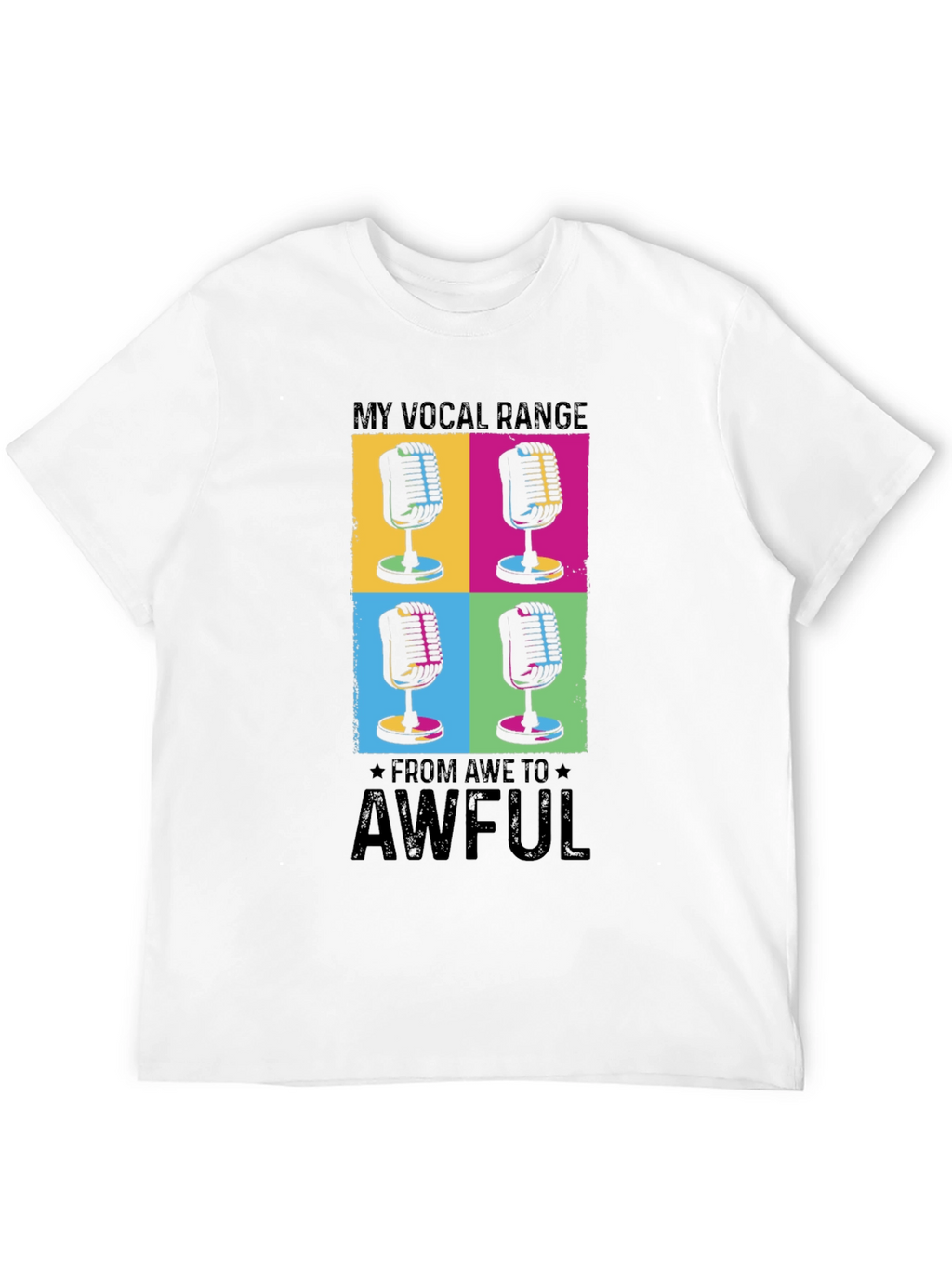 Vocal Range Funny Microphone Graphic T-Shirt