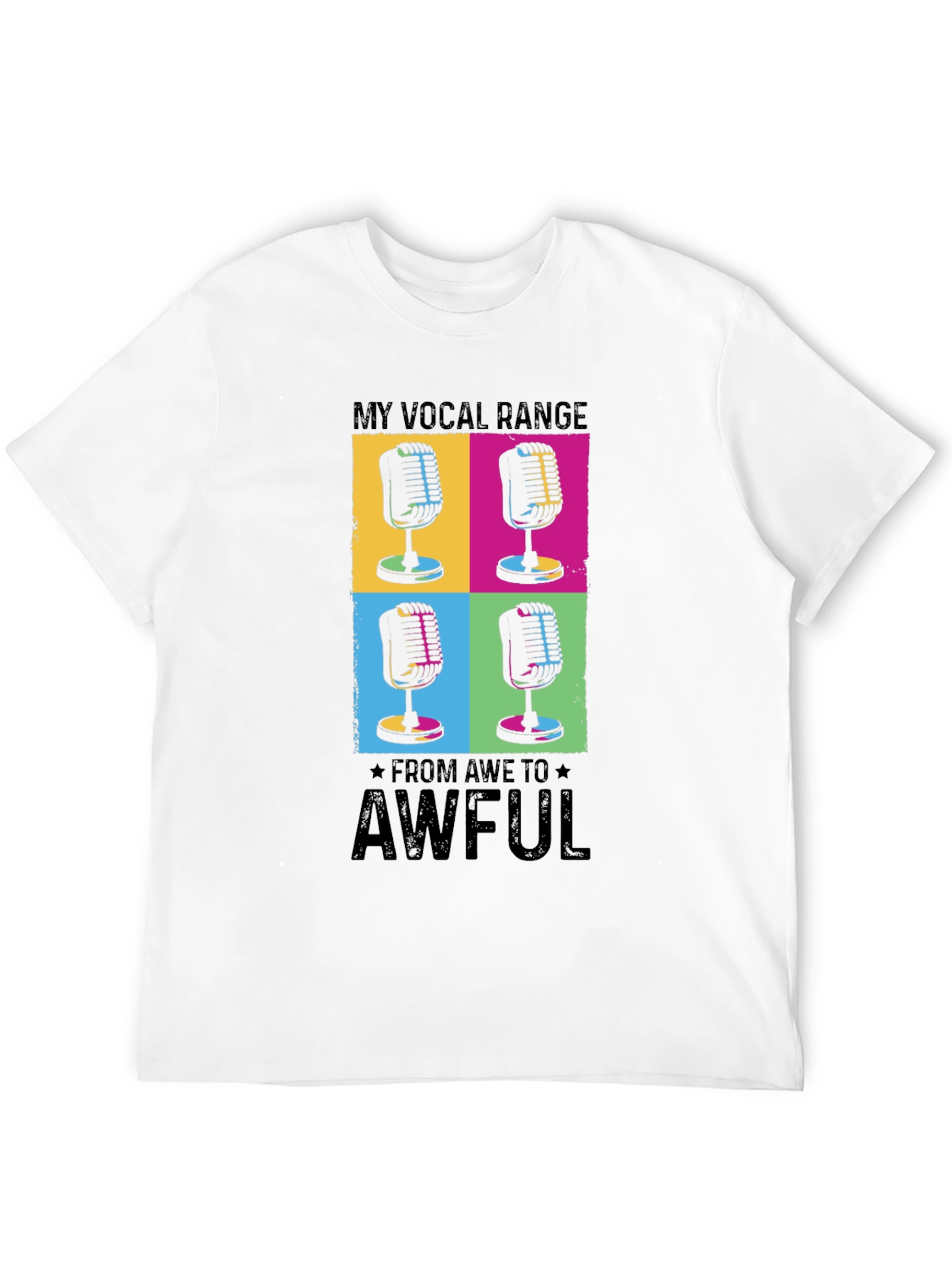 Vocal Range Funny Microphone Graphic T-Shirt