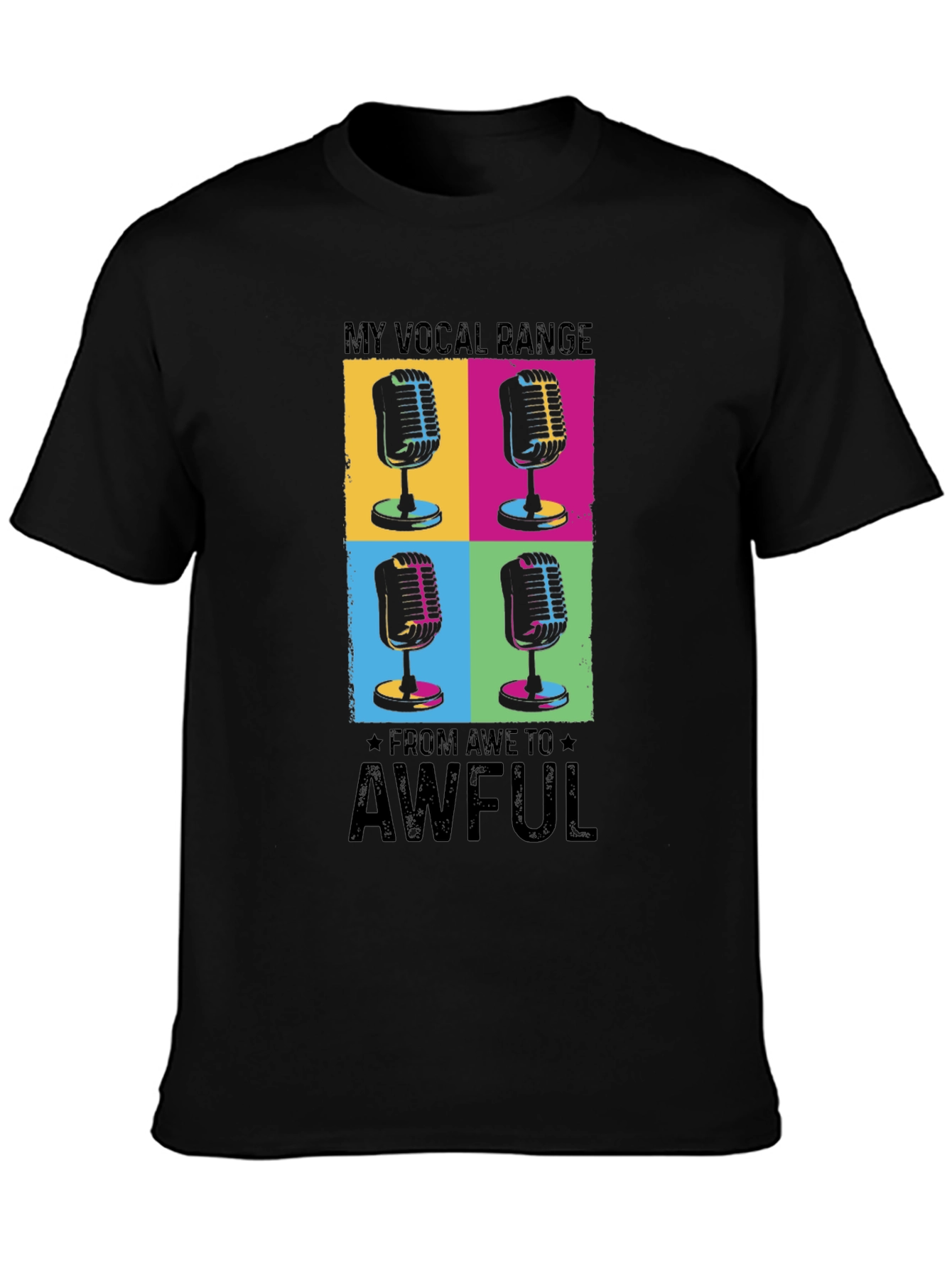Vocal Range Funny Microphone Graphic T-Shirt