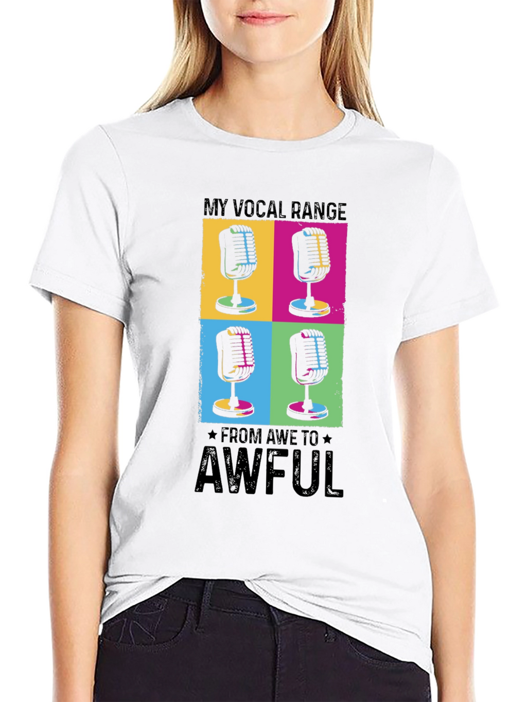 Vocal Range Funny Microphone Graphic T-Shirt