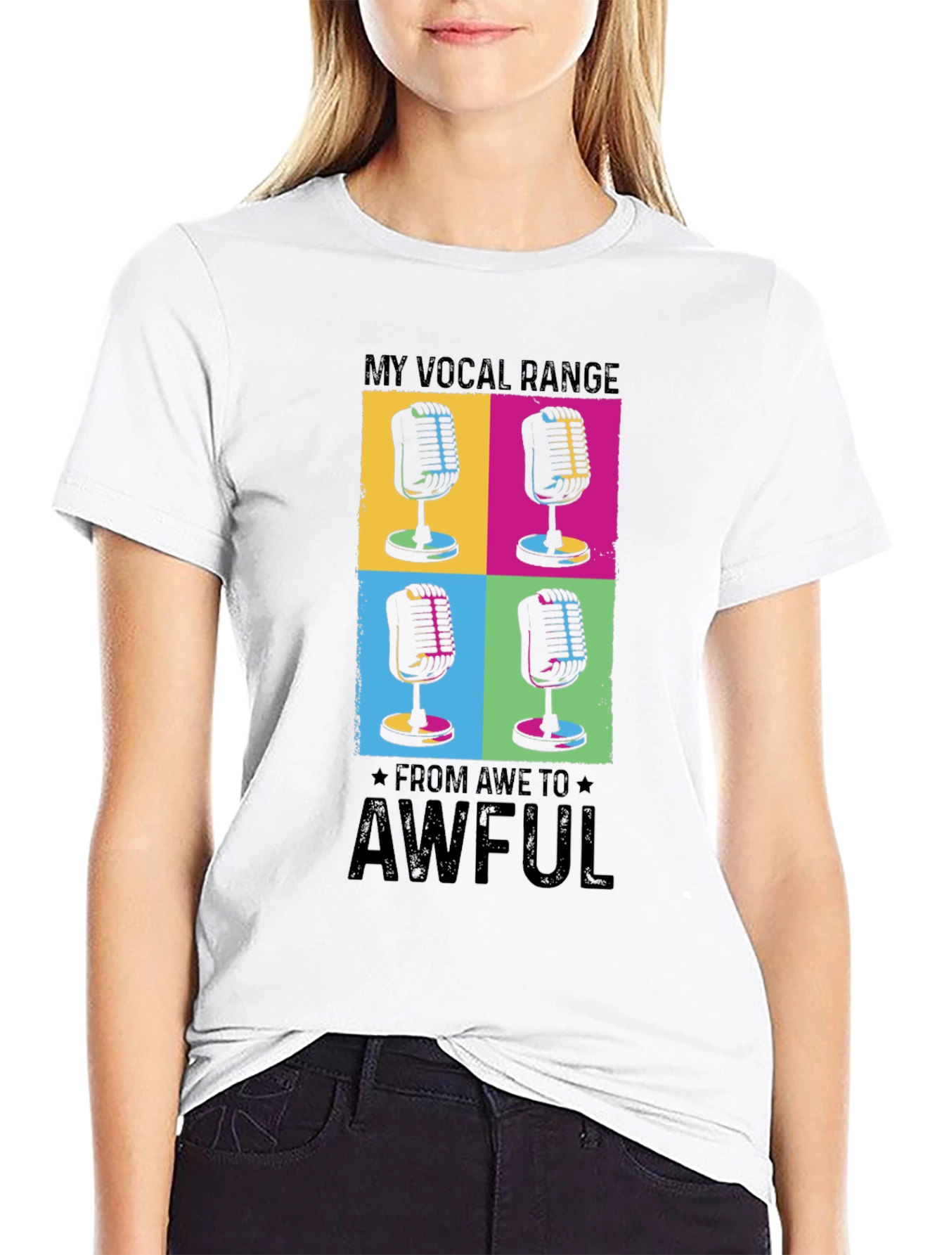 Vocal Range Funny Microphone Graphic T-Shirt