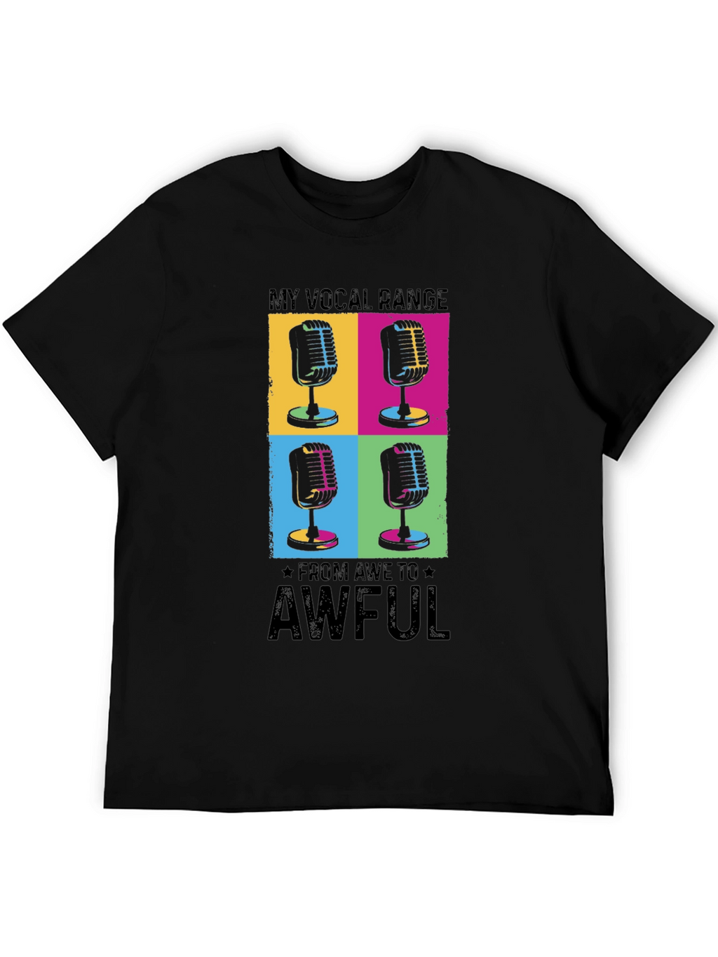 Vocal Range Funny Microphone Graphic T-Shirt