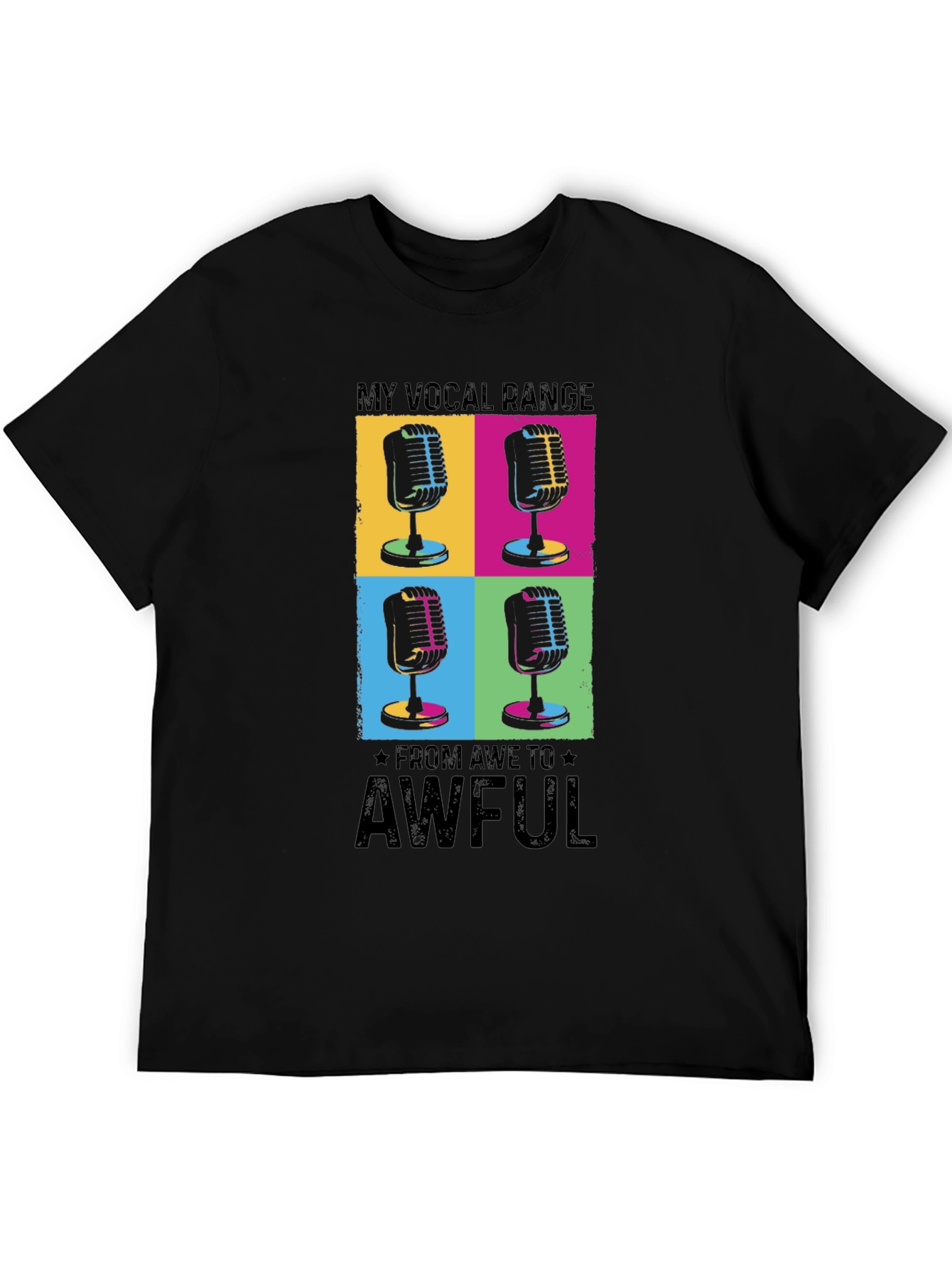 Vocal Range Funny Microphone Graphic T-Shirt