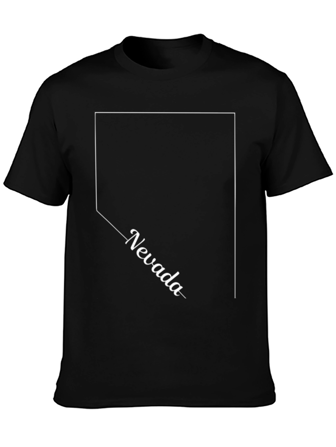 Nevada State Outline T-Shirt - Black