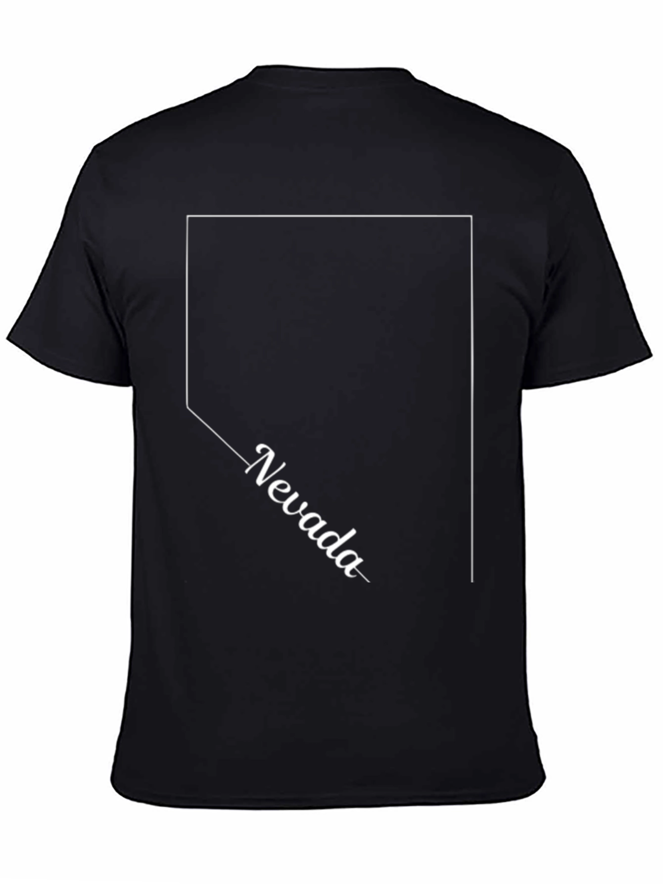 Nevada State Outline T-Shirt - Black
