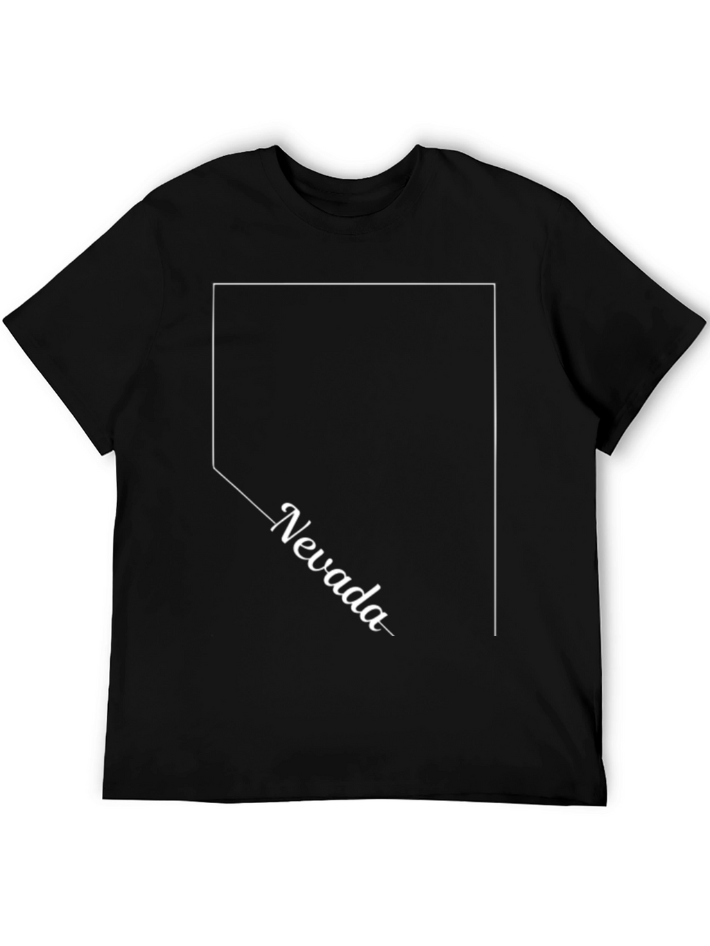 Nevada State Outline T-Shirt - Black