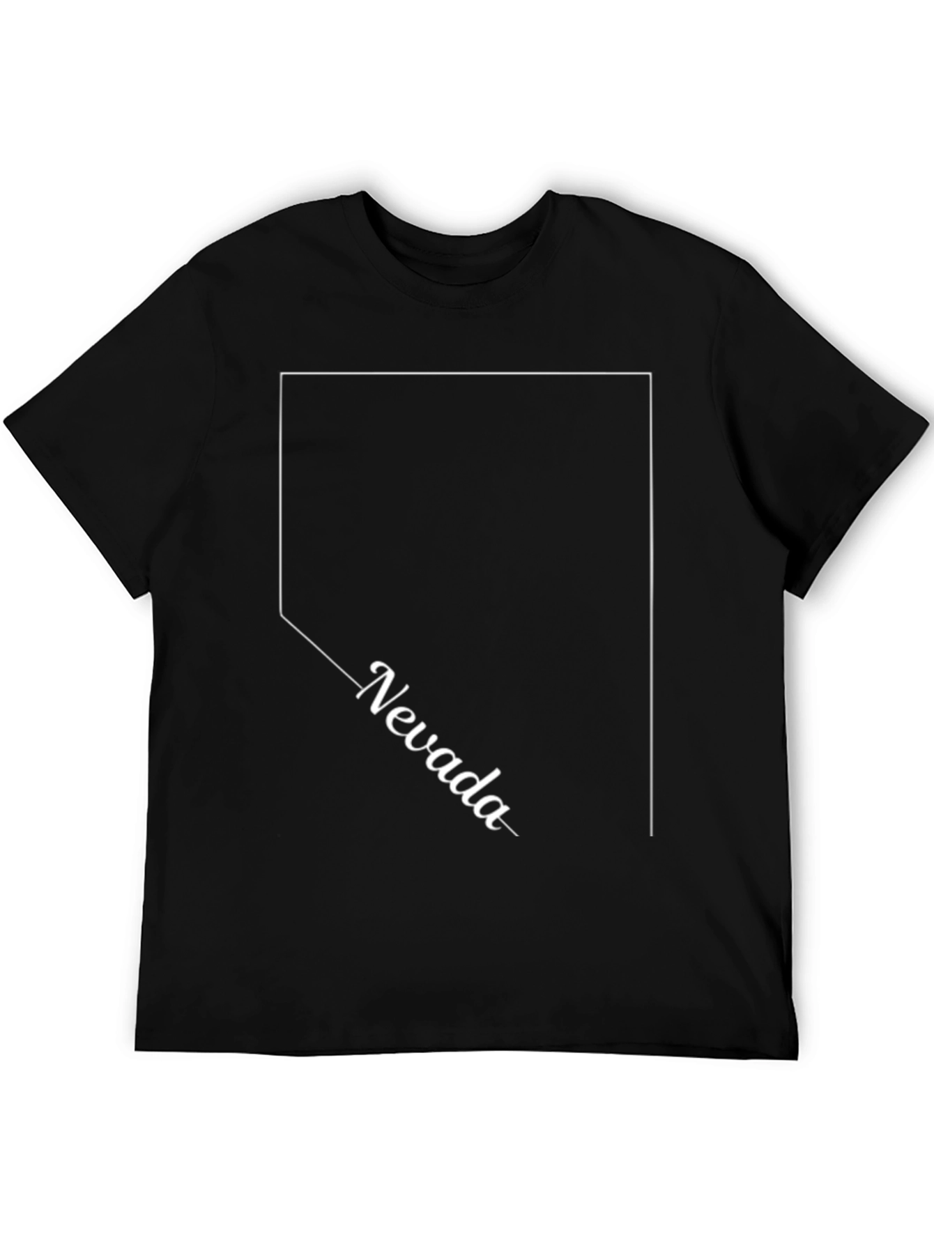 Nevada State Outline T-Shirt - Black