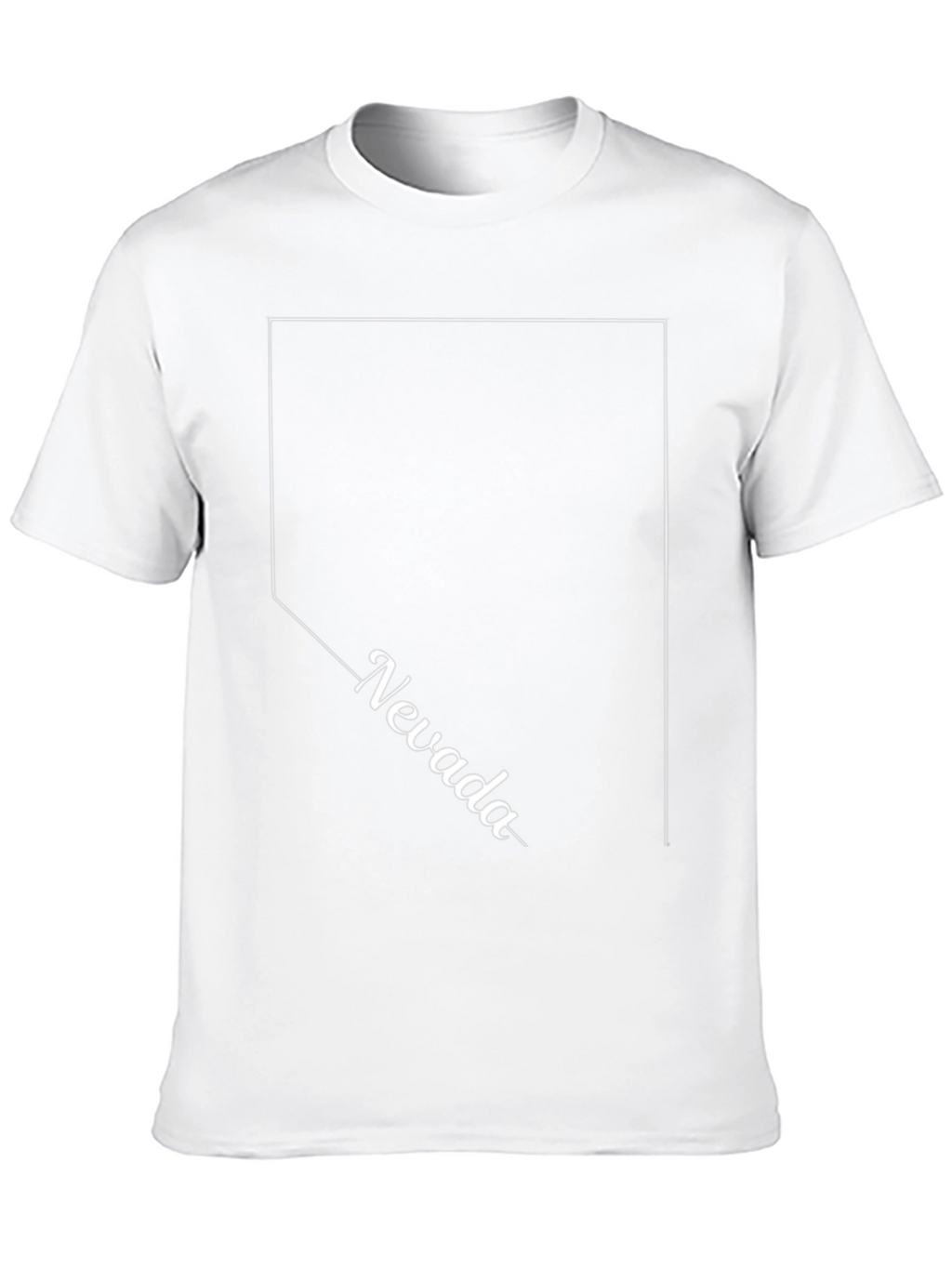 Nevada State Outline T-Shirt - Black