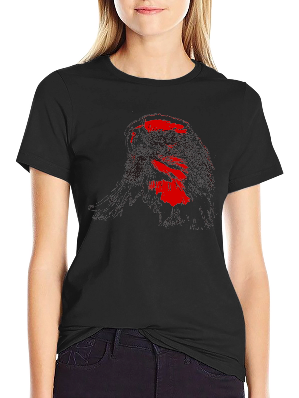 Red Eagle Graphic Black T-Shirt