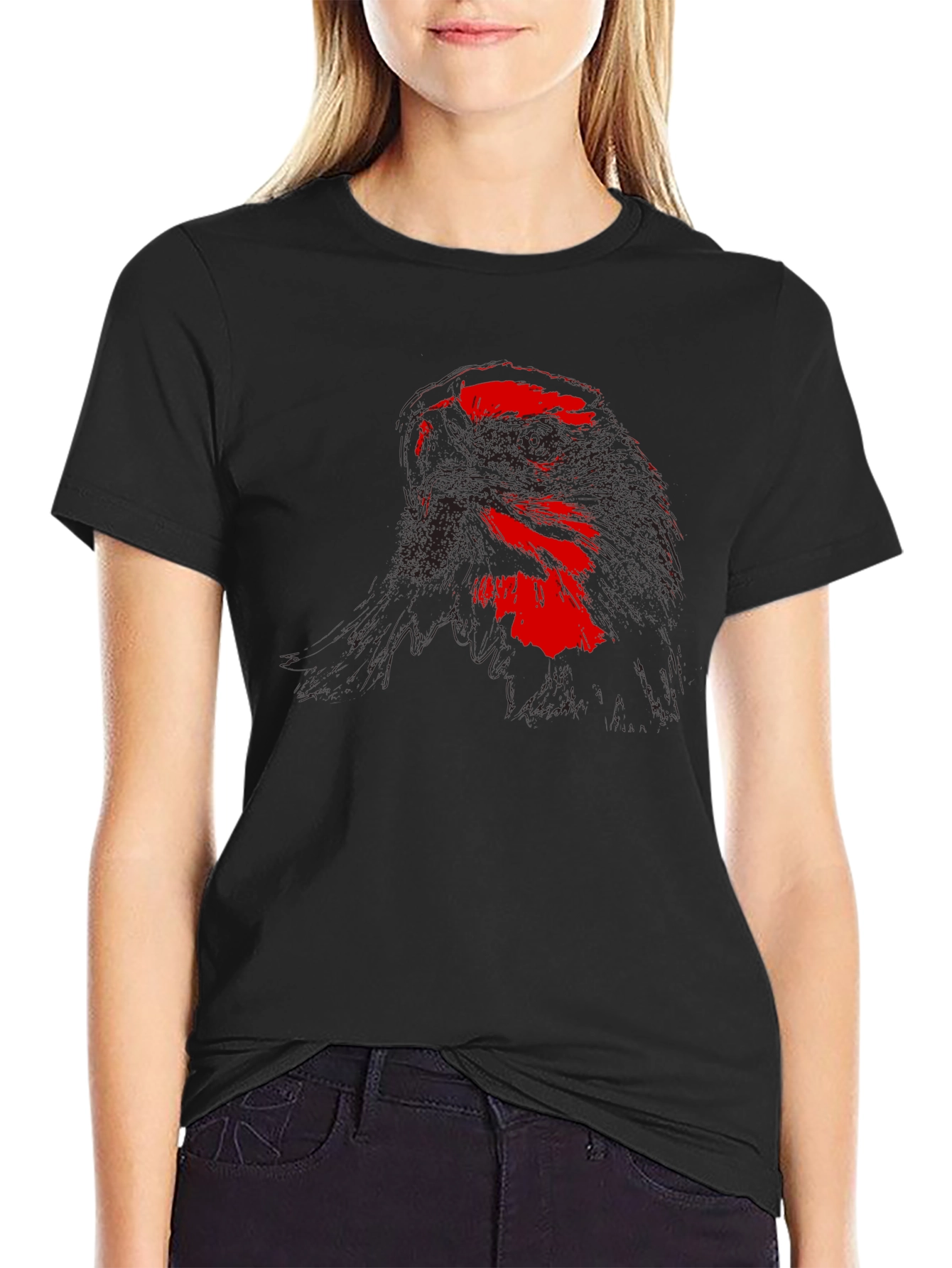 Red Eagle Graphic Black T-Shirt
