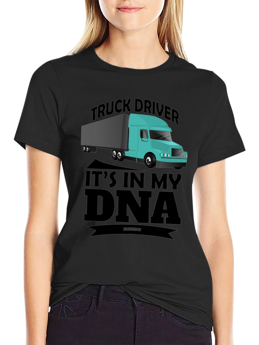 Truck Driver DNA Graphic Tee - Black Casual T-Shirt
