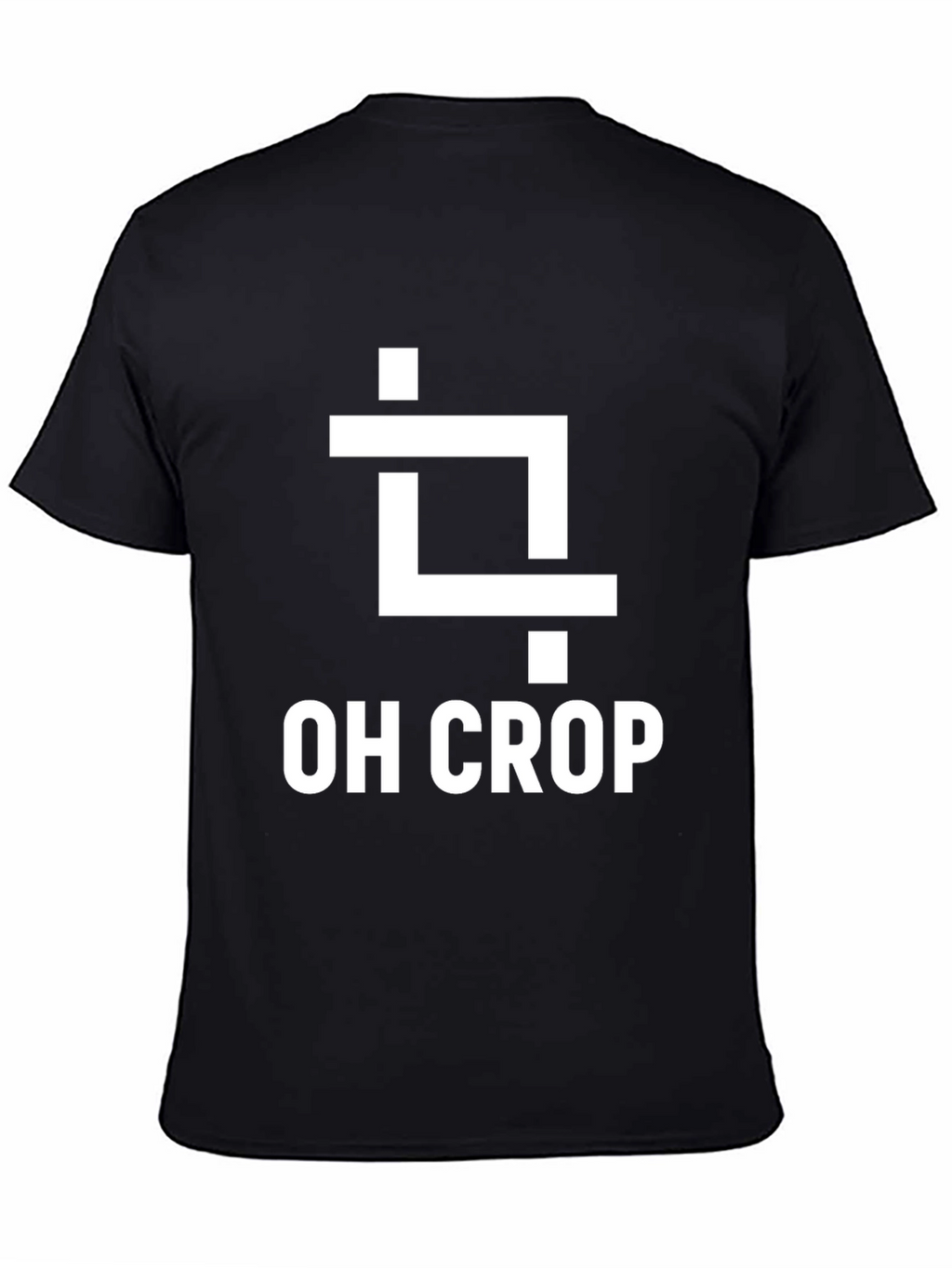 Oh Crop Funny Graphic Tee - Black Cotton T-Shirt