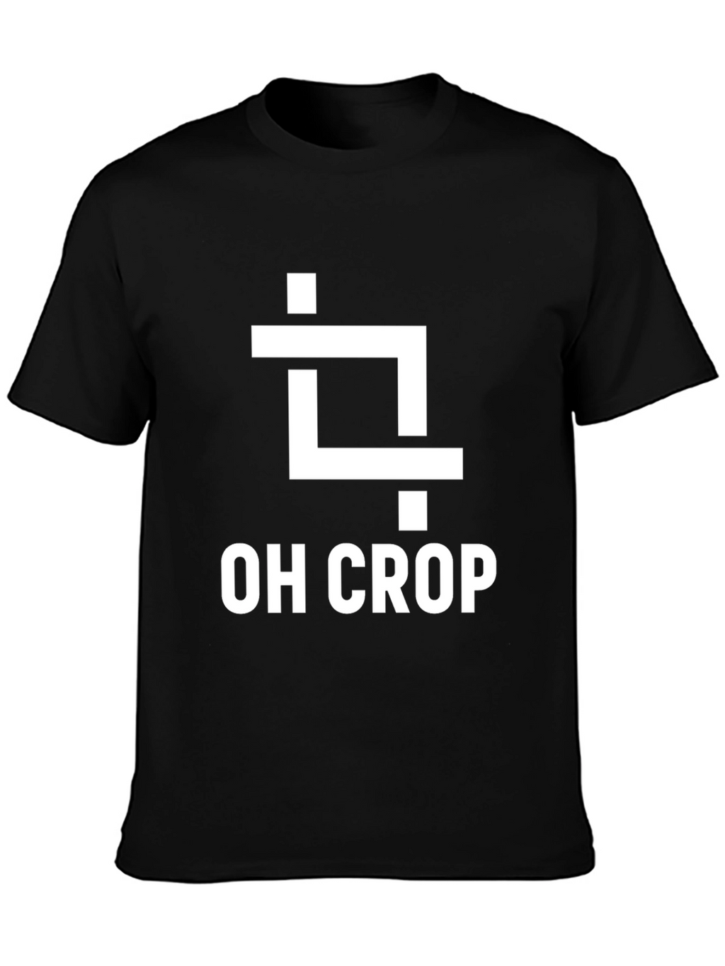 Oh Crop Funny Graphic Tee - Black Cotton T-Shirt