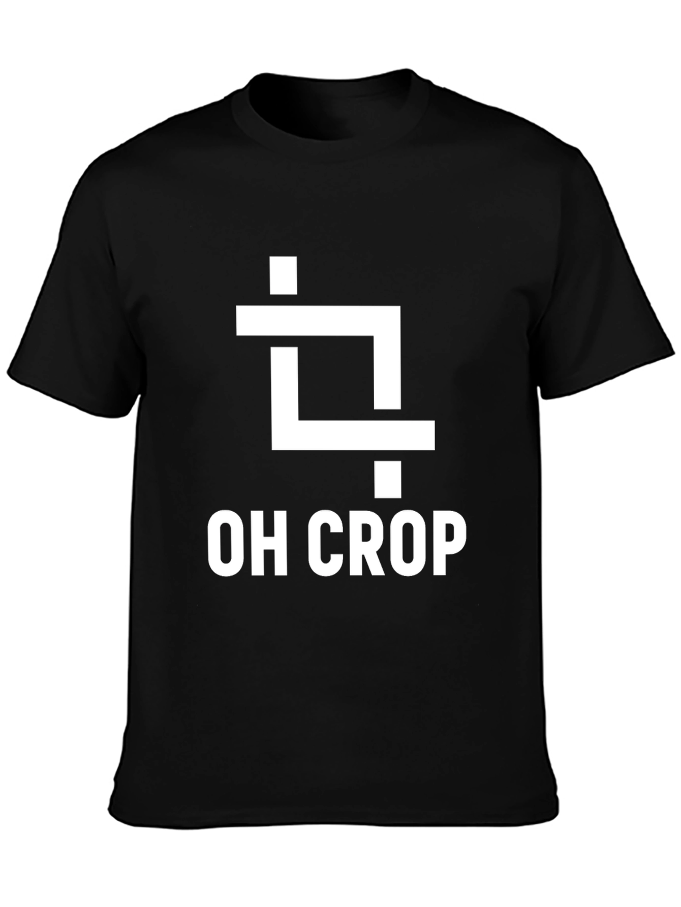 Oh Crop Funny Graphic Tee - Black Cotton T-Shirt