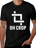 Oh Crop Funny Graphic Tee - Black Cotton T-Shirt