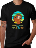 90s Vibe Sloth T-Shirt - Black