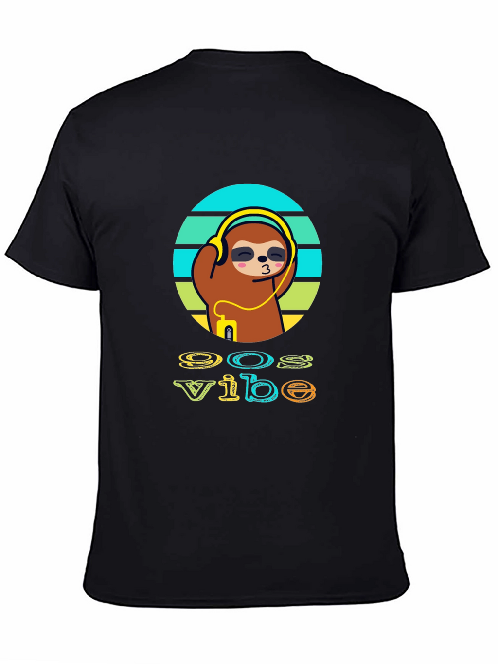 90s Vibe Sloth T-Shirt - Black