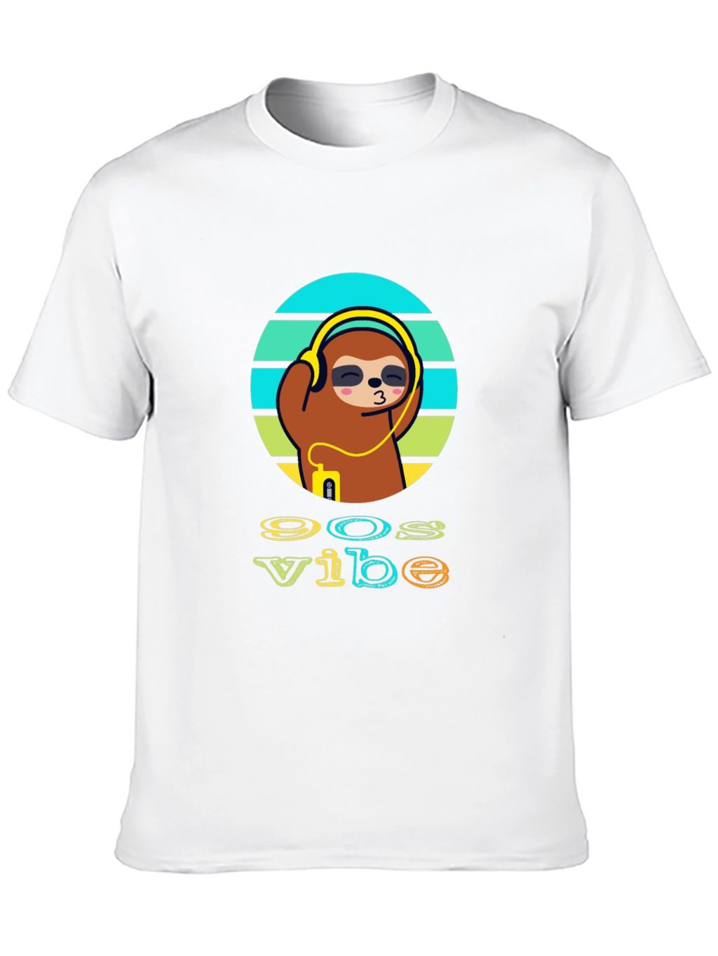 90s Vibe Sloth T-Shirt - Black