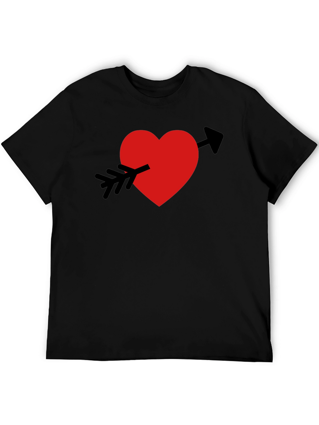 Heart Arrow Graphic Tee - Mens Black Casual T-Shirt