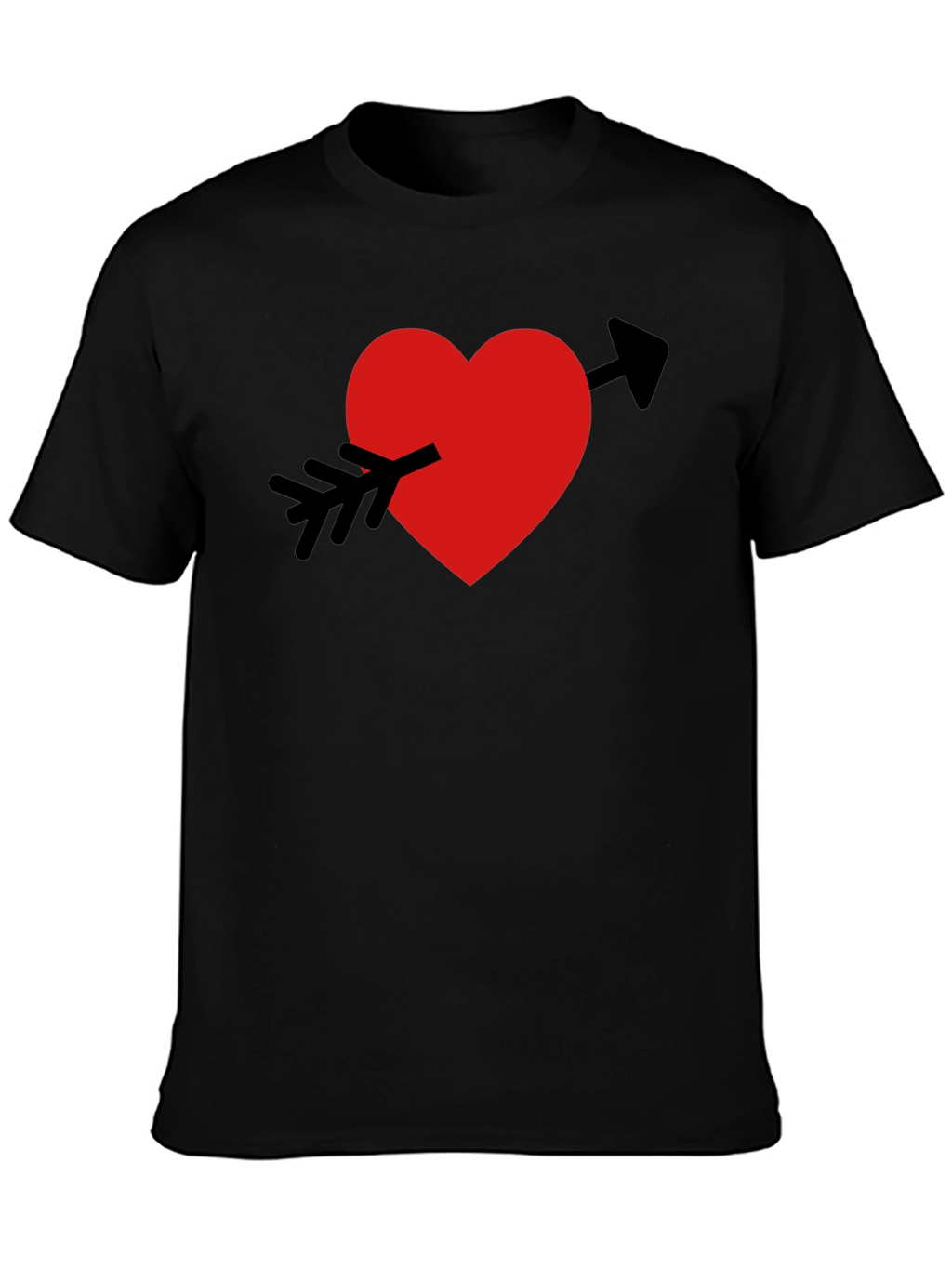 Heart Arrow Graphic Tee - Mens Black Casual T-Shirt
