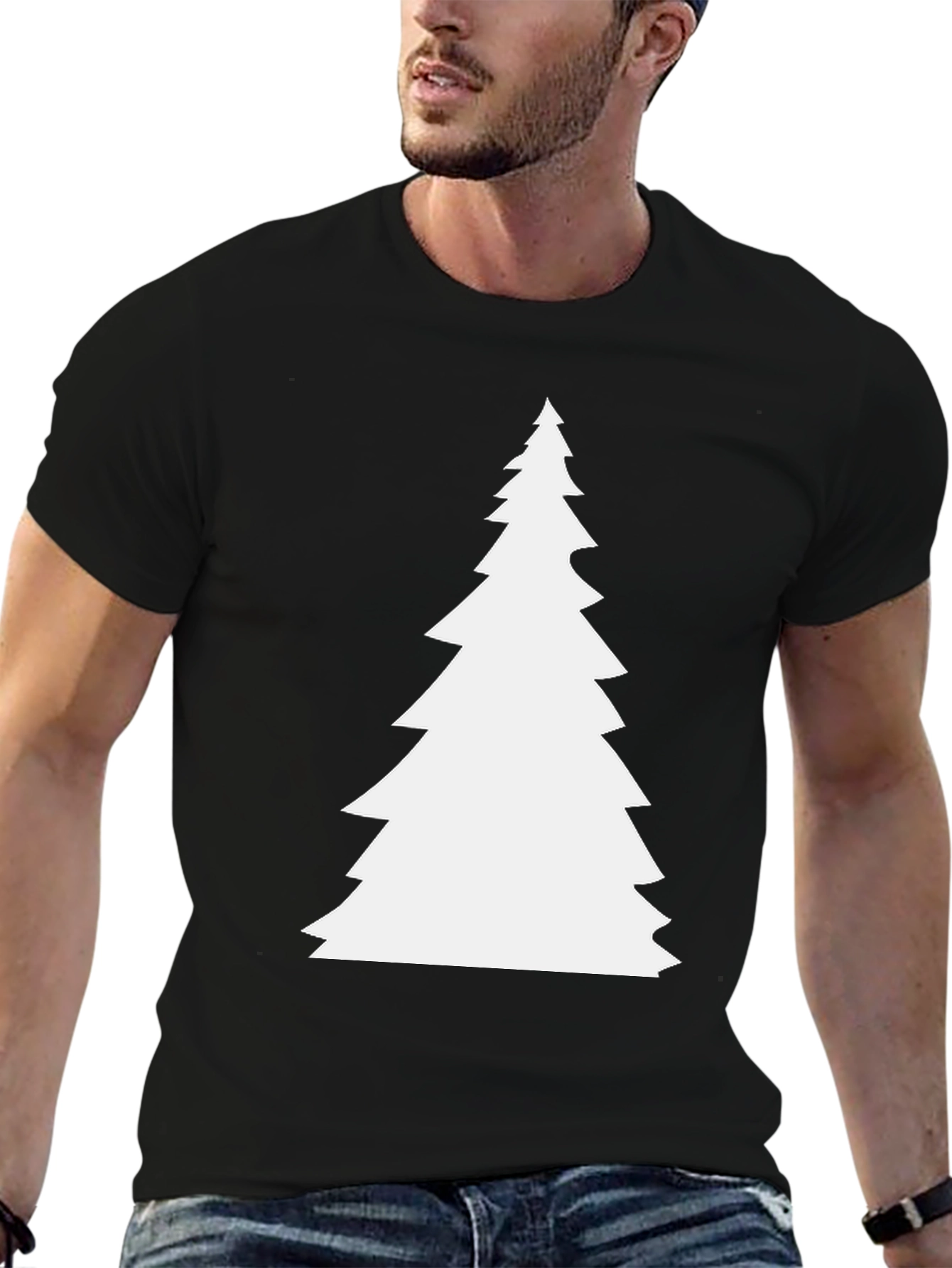 Black Christmas Tree Graphic T-Shirt