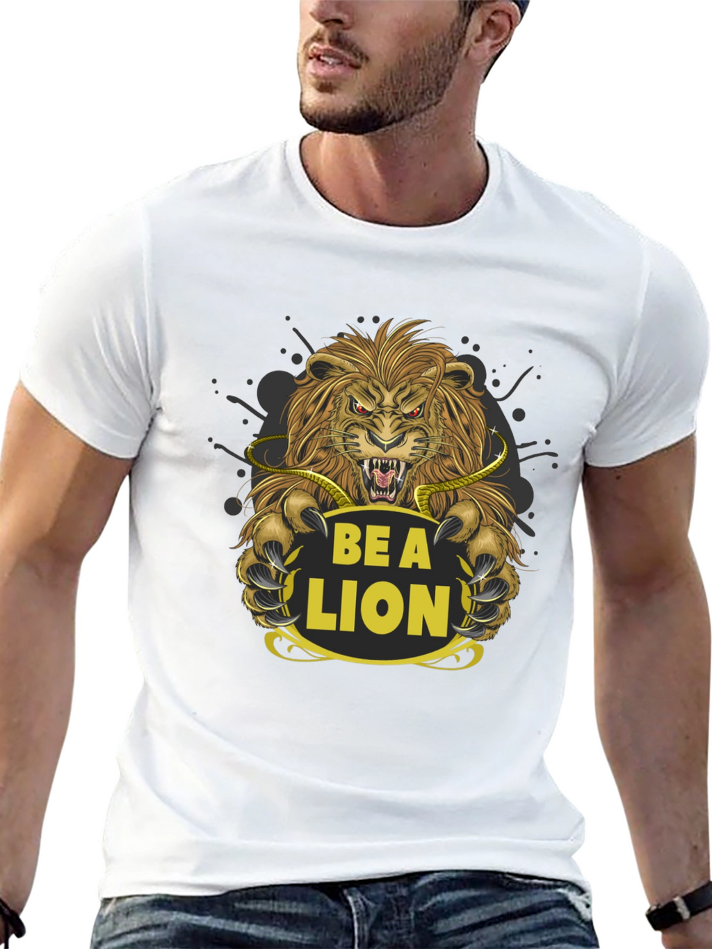 Be a Lion Graphic Tee - Motivational T-Shirt