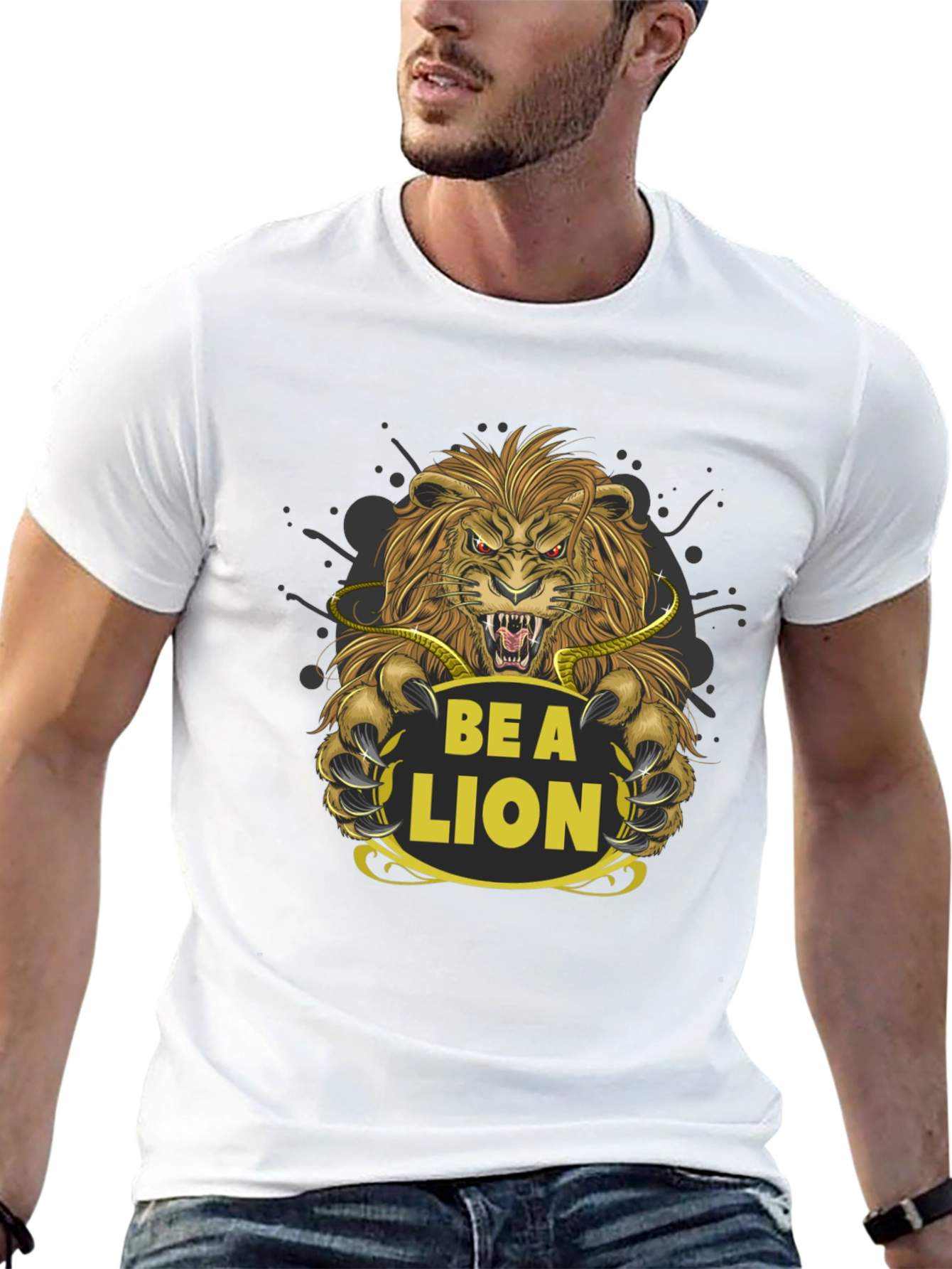 Be a Lion Graphic Tee - Motivational T-Shirt
