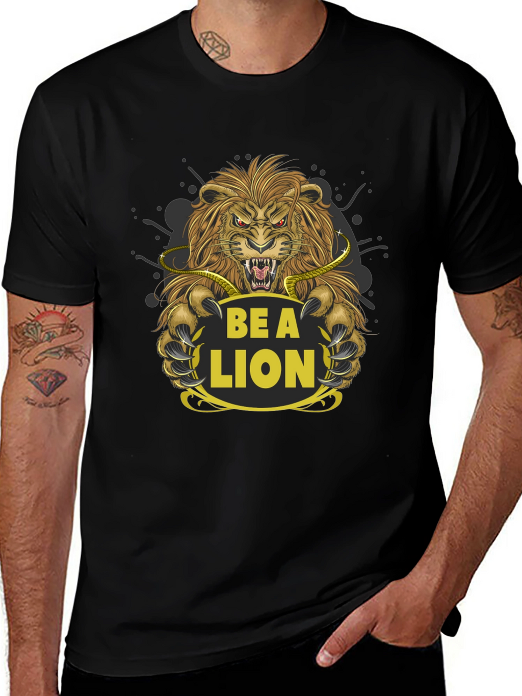 Be a Lion Graphic Tee - Motivational T-Shirt
