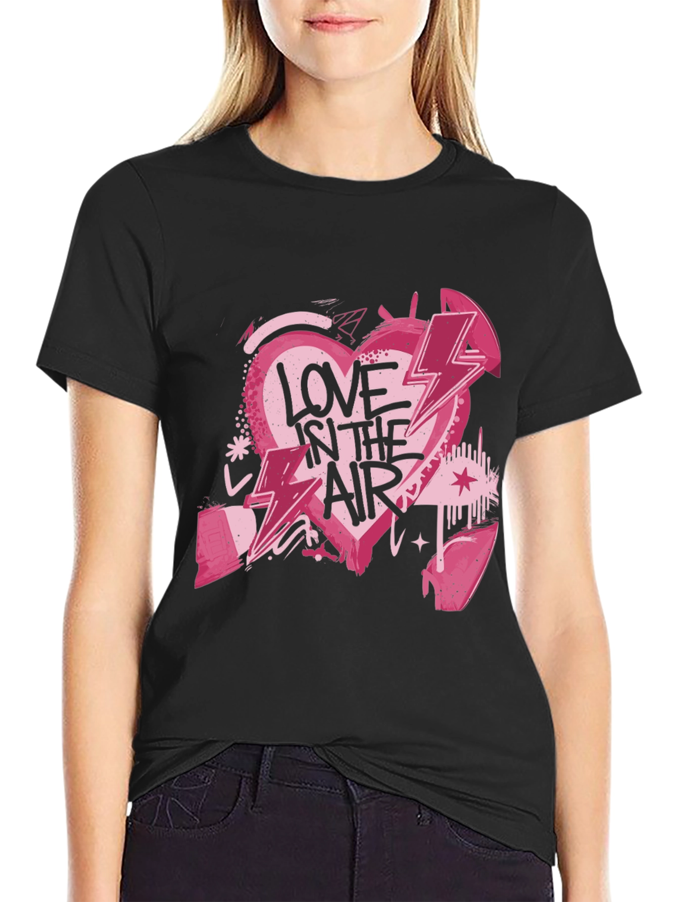 Love in the Air Graphic Tee - Black