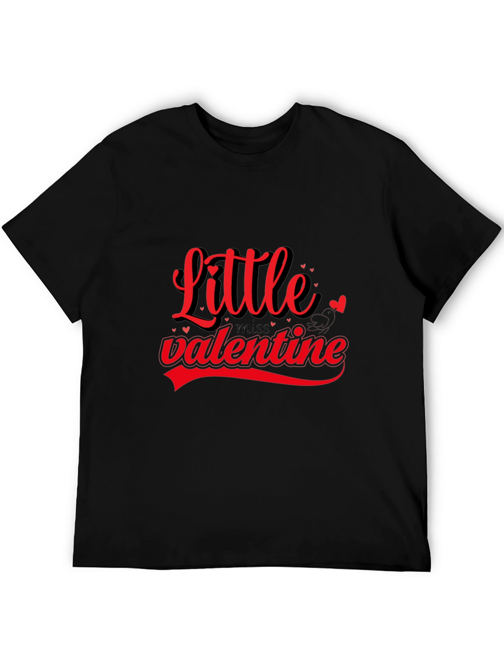 Little Miss Valentine Black T-Shirt
