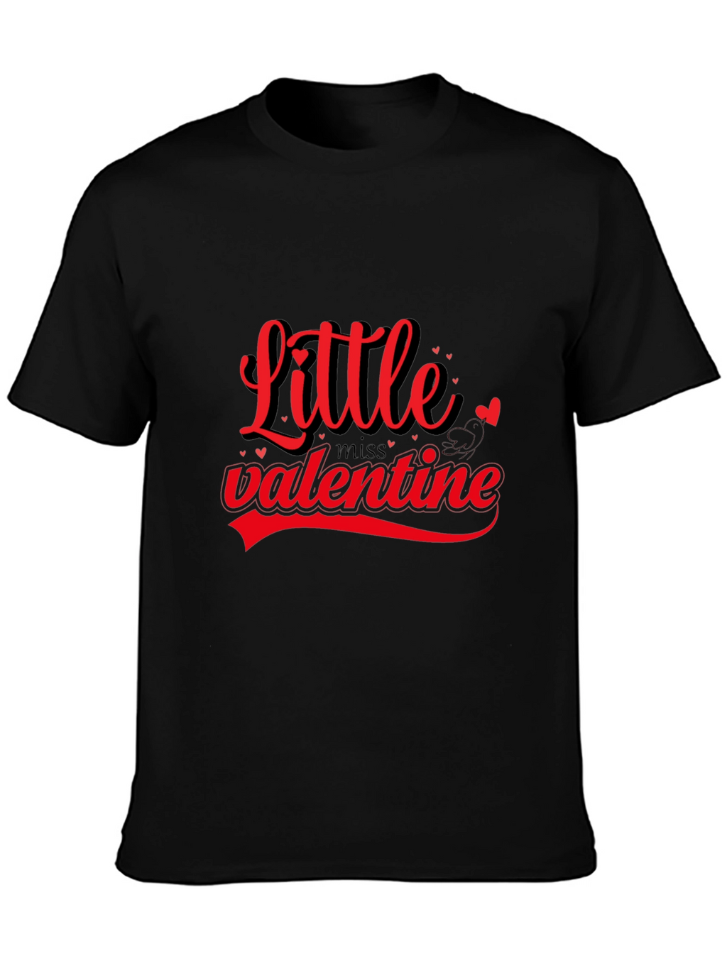 Little Miss Valentine Black T-Shirt