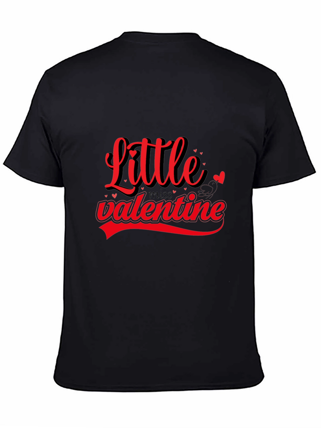 Little Miss Valentine Black T-Shirt