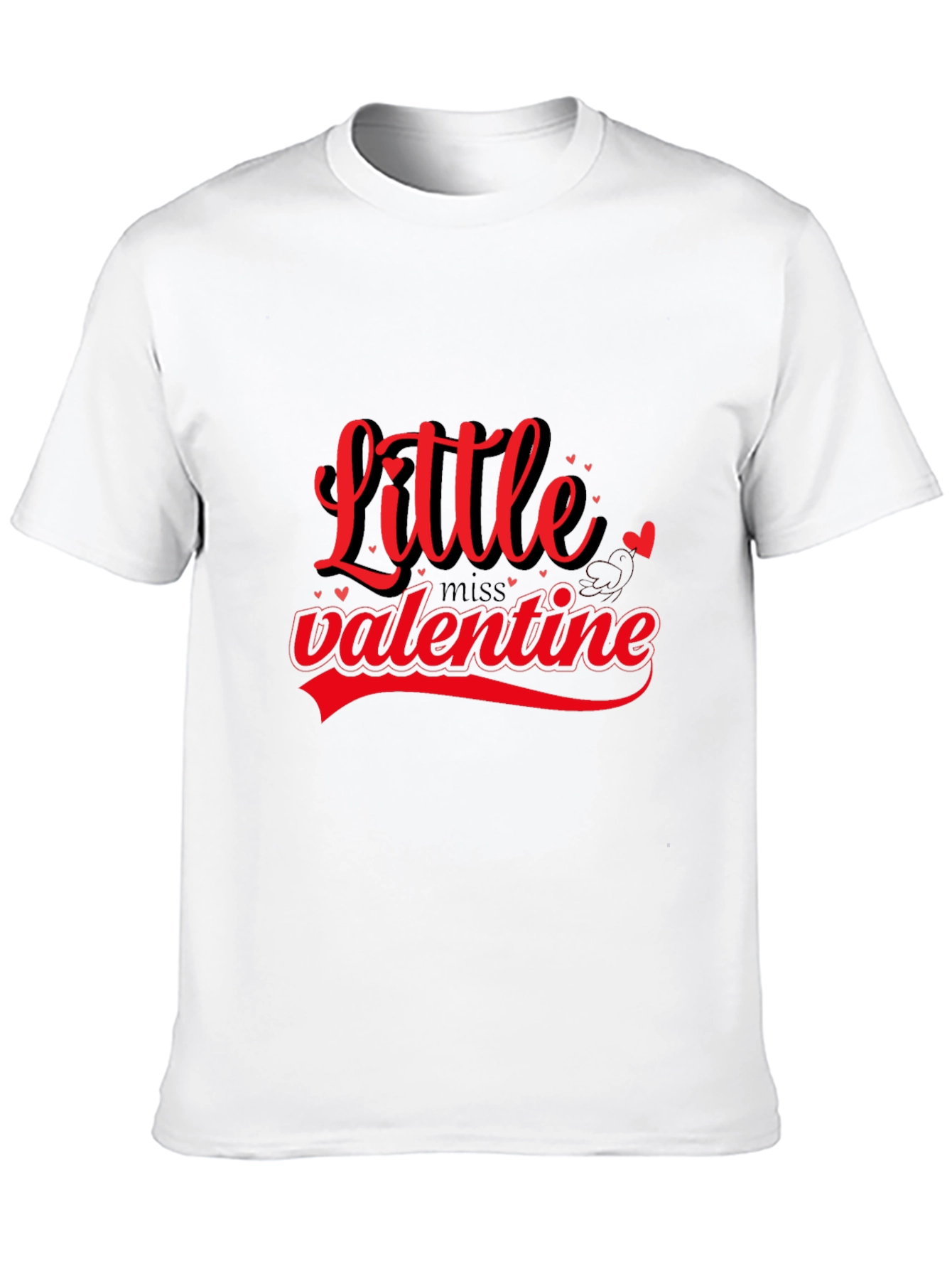 Little Miss Valentine Black T-Shirt