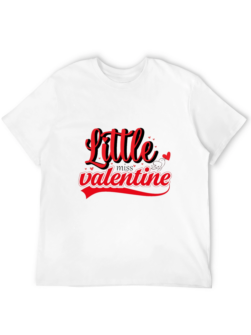 Little Miss Valentine Black T-Shirt
